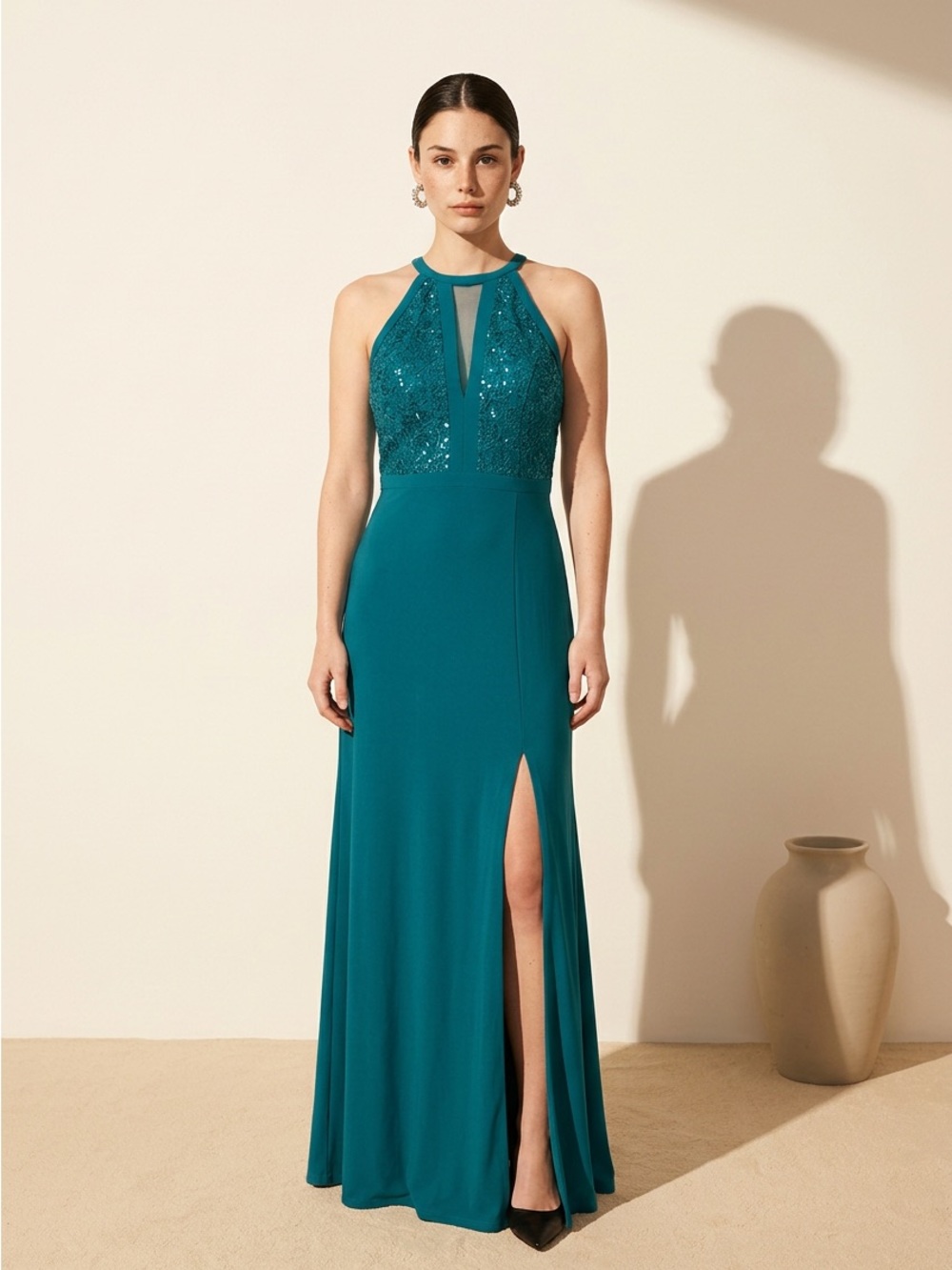 Night Way Collections Teal Maxi Dress